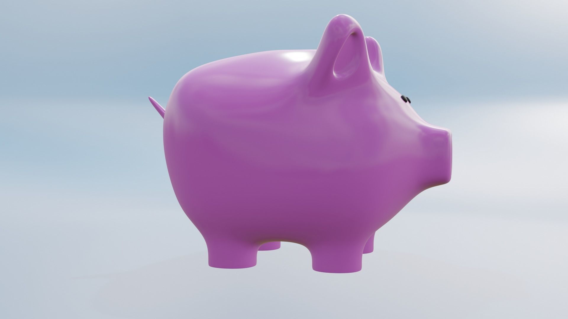 Cute Piggy Bank 3D model_36
