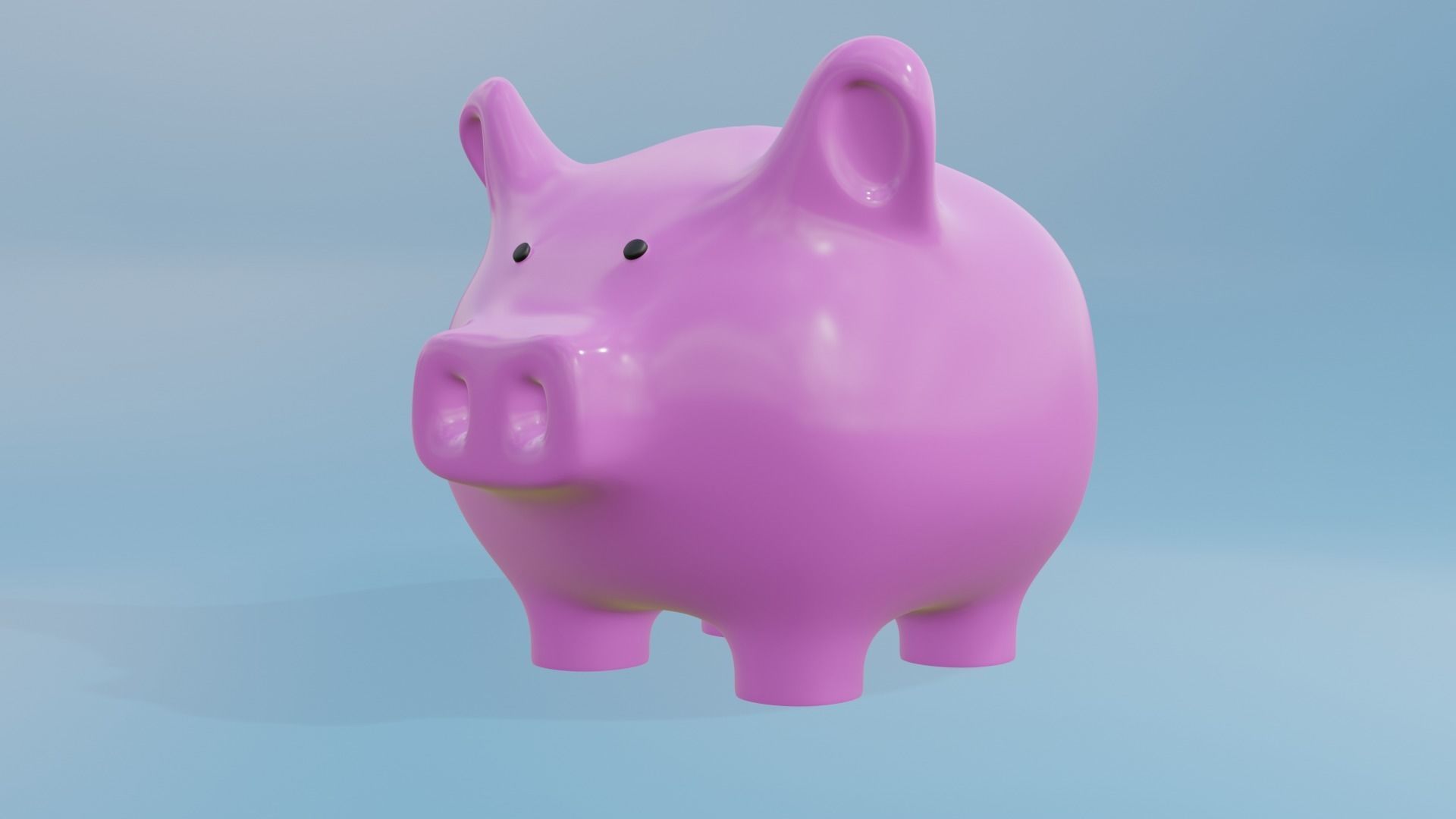 Cute Piggy Bank 3D model_3