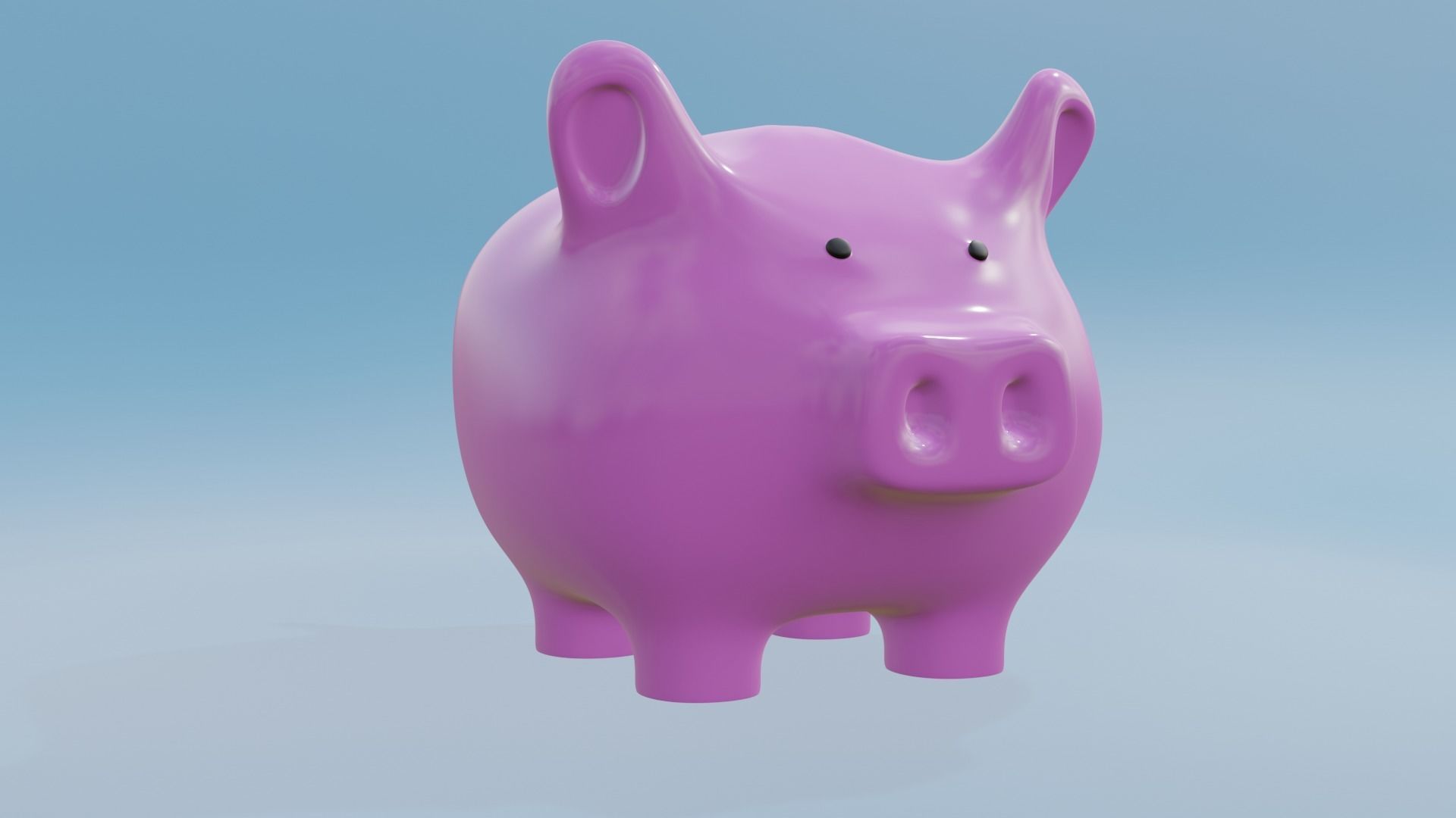 Cute Piggy Bank 3D model_43