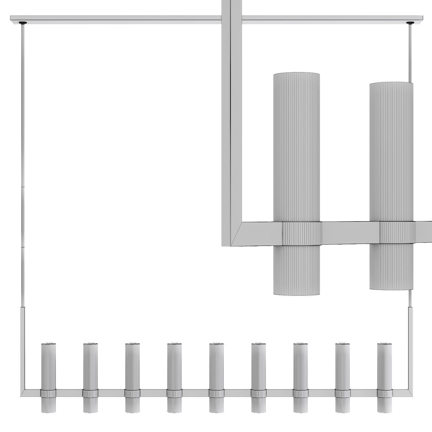 Restoration Hardware RAVELLE LINEAR CHANDELIER 71 Black 3D model_1