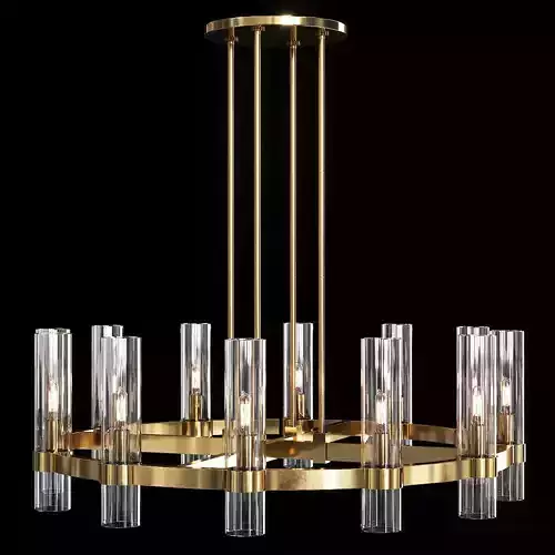 Restoration Hardware RAVELLE ROUND CHANDELIER 36 Brass