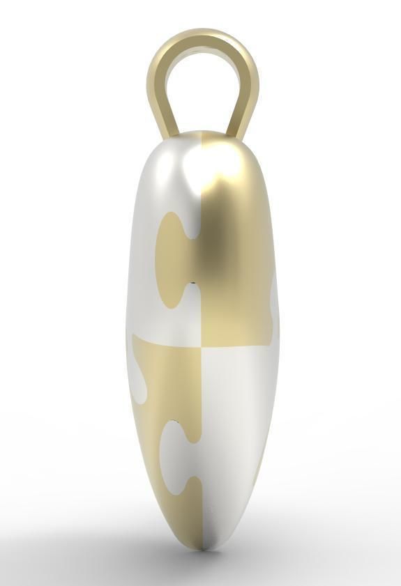 Puzzle Heart pendant 3D print model_2