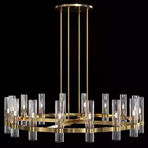 Restoration Hardware RAVELLE ROUND CHANDELIER 48 Brass