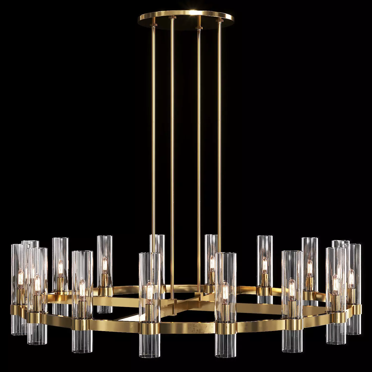 Restoration Hardware RAVELLE ROUND CHANDELIER 48 Brass 3D model