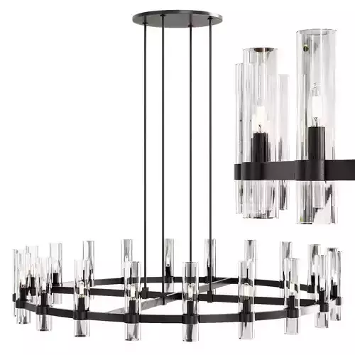 Restoration Hardware RAVELLE ROUND CHANDELIER 60 Black
