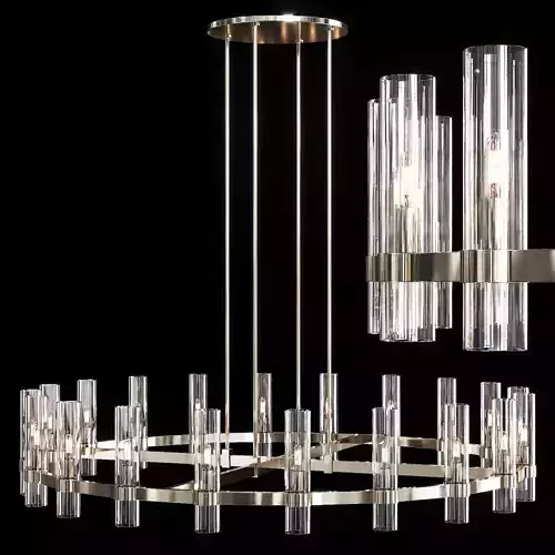 Restoration Hardware RAVELLE ROUND CHANDELIER 60 Nickel 3D model