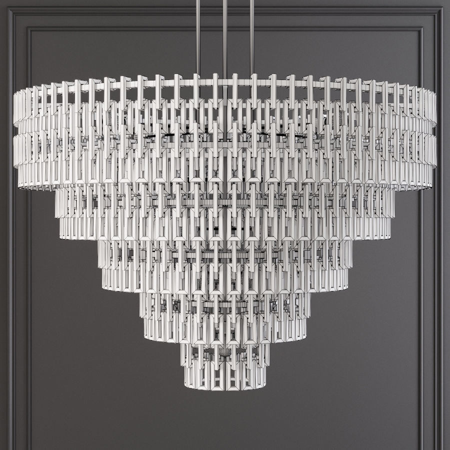 Restoration Hardware MARIGNAN ROUND CHANDELIER 60 Brass 3D model_1