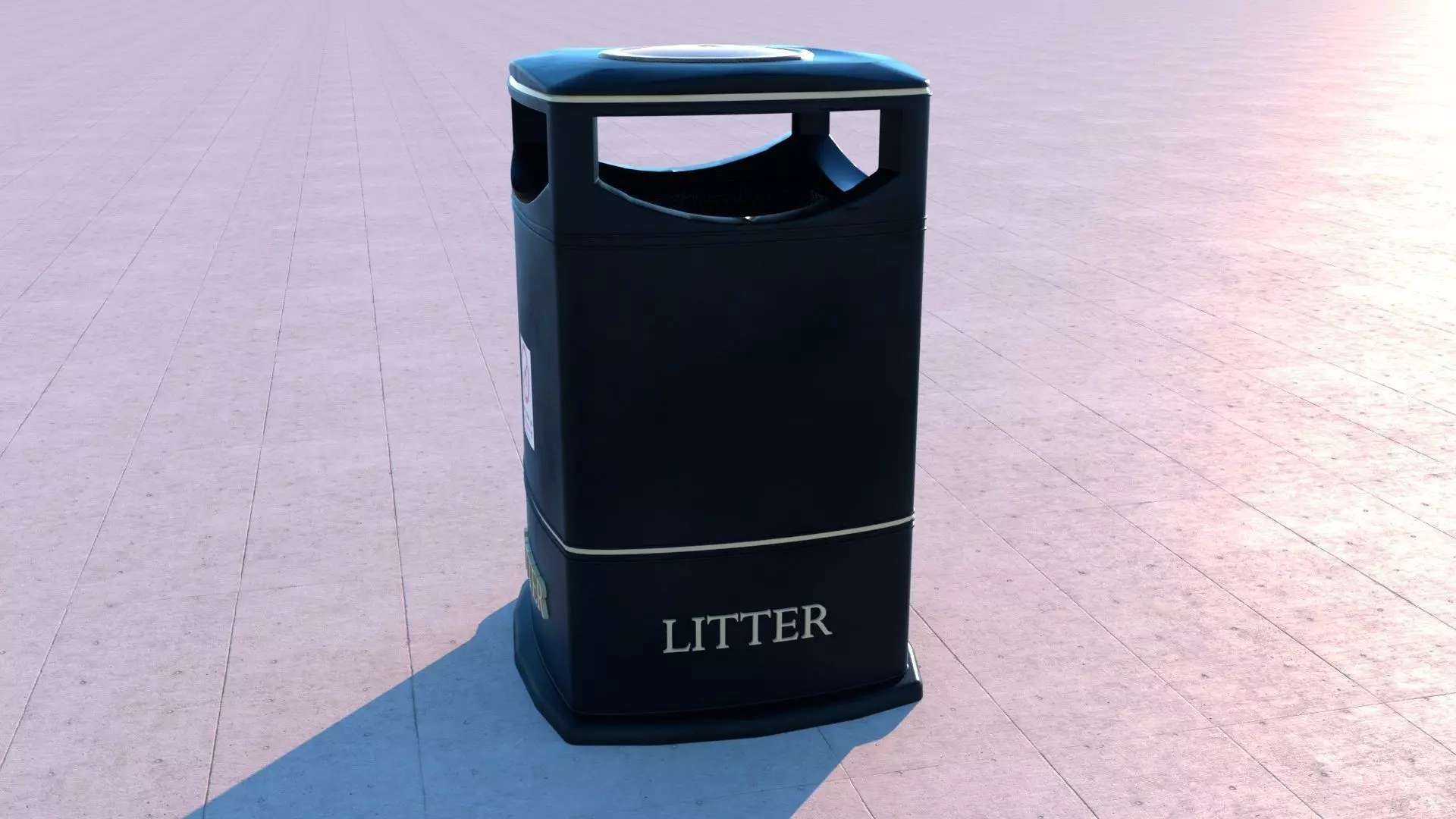 Public Litter Bin Free low-poly 3D model