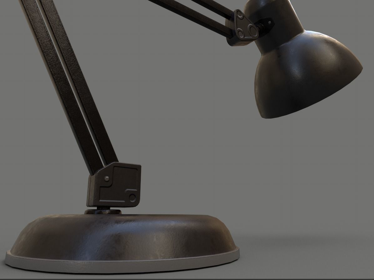 Office TableLamp Low-poly 3D model_5
