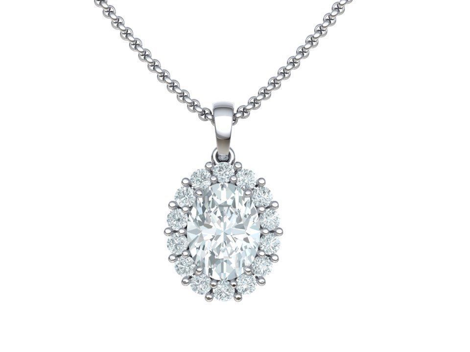 Oval Classic Pendant 8x6 stone 3dmodel 3D print model_10