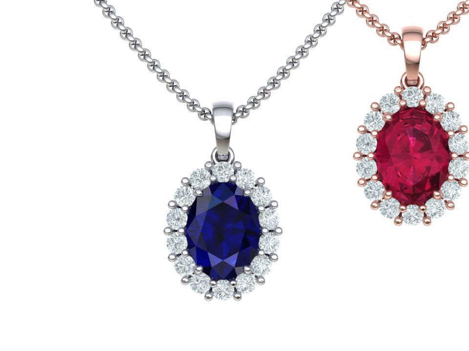 Oval Classic Pendant 8x6 stone 3dmodel 3D print model_11