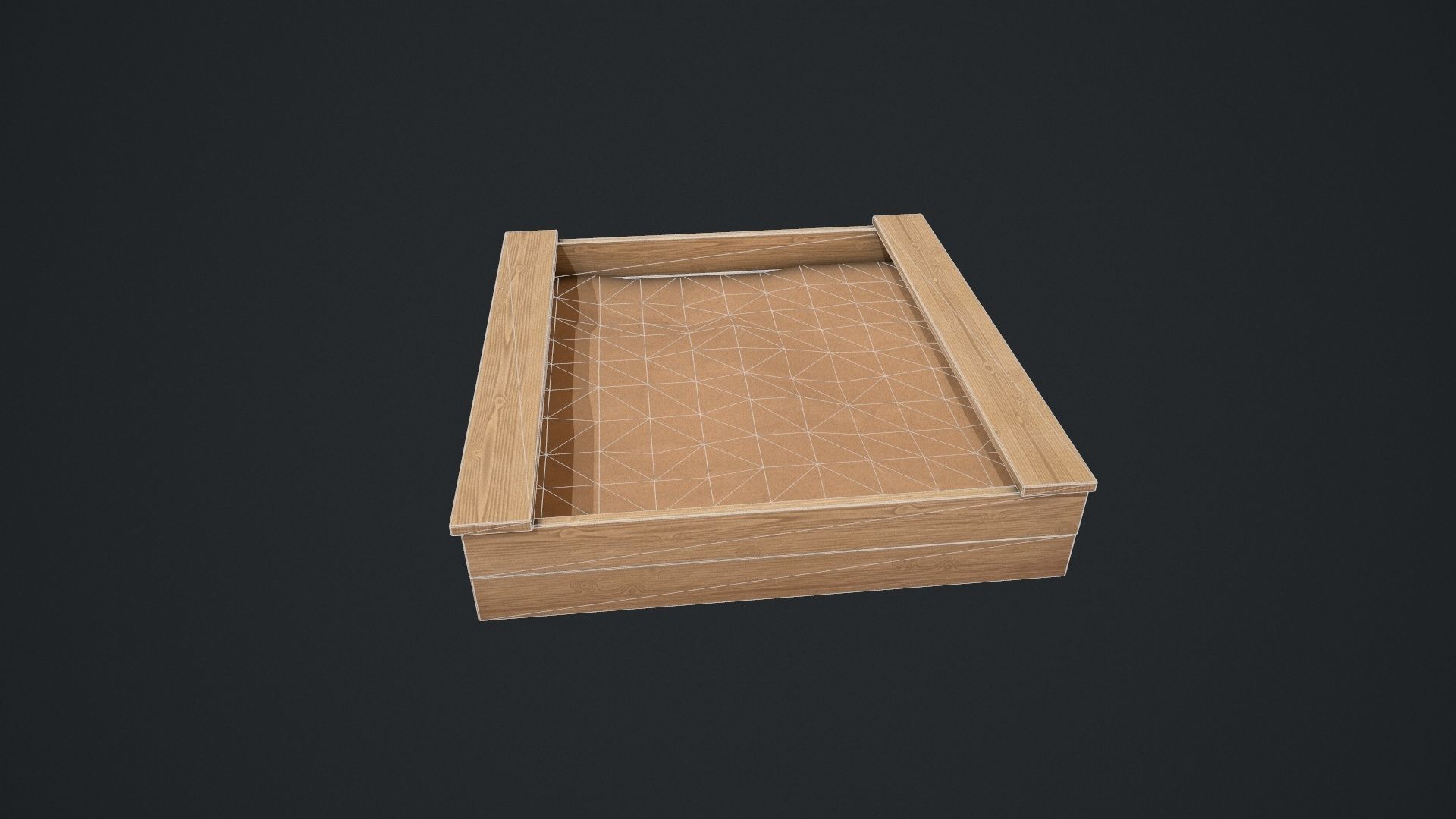 Wooden Sandpit Low-poly 3D model_23