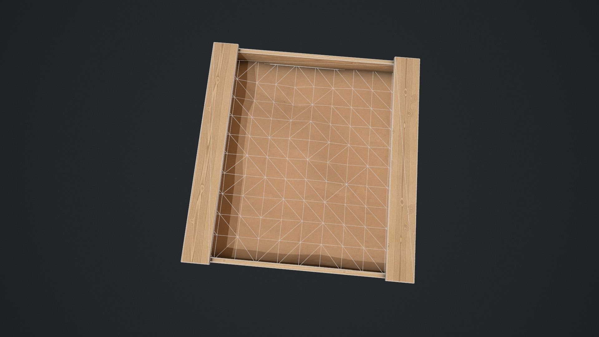Wooden Sandpit Low-poly 3D model_24