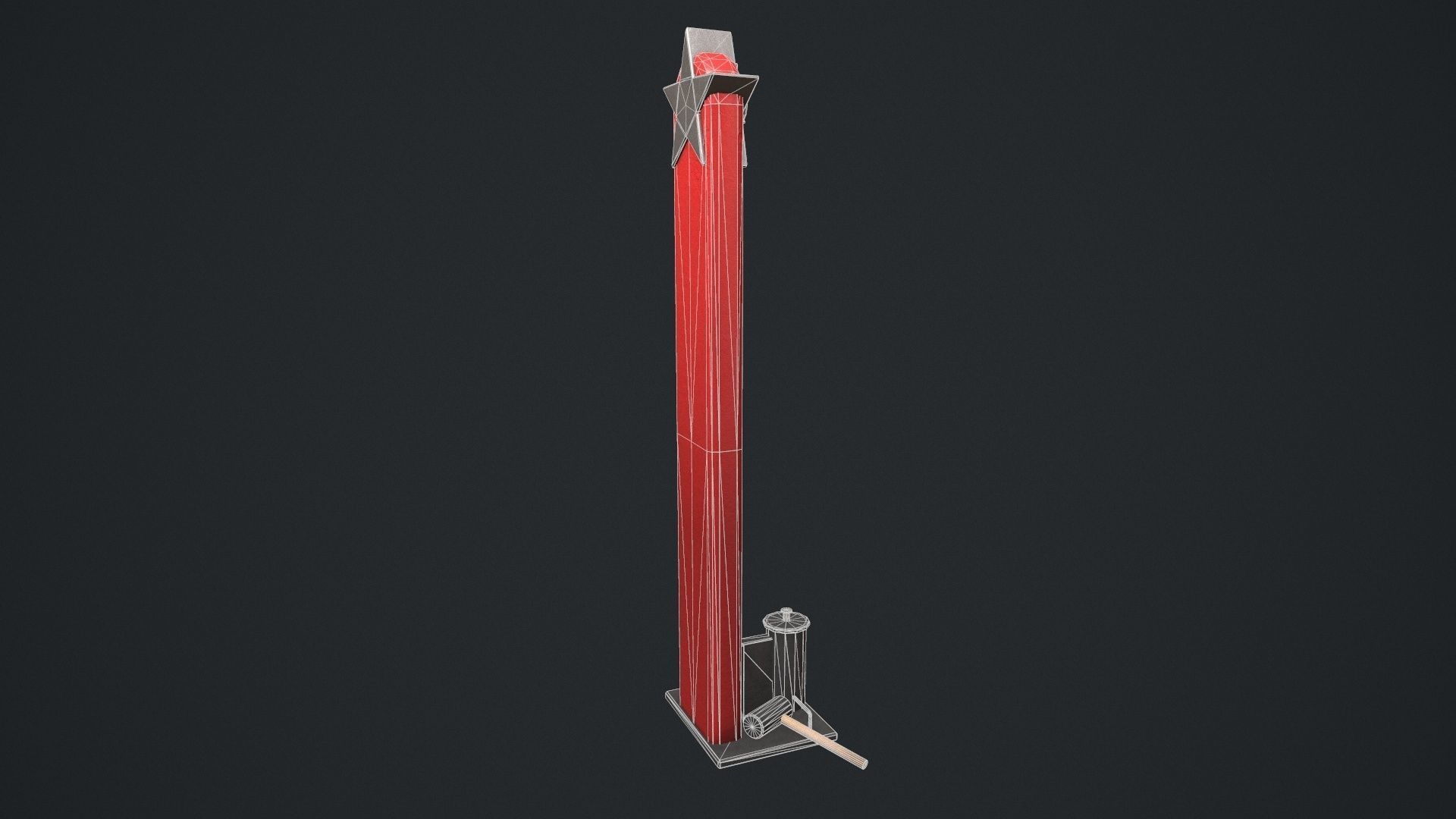 High Striker - Strength Test Game  Low-poly 3D model_17