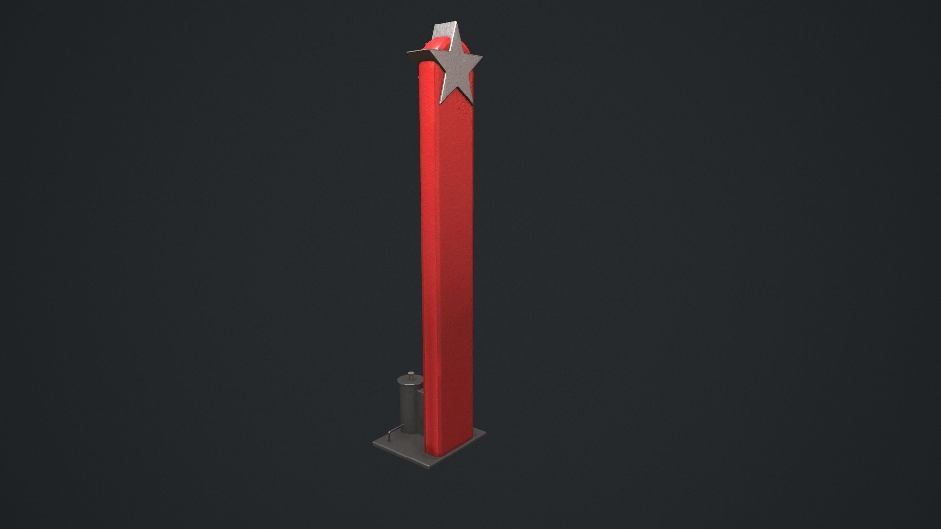 High Striker - Strength Test Game  Low-poly 3D model_7