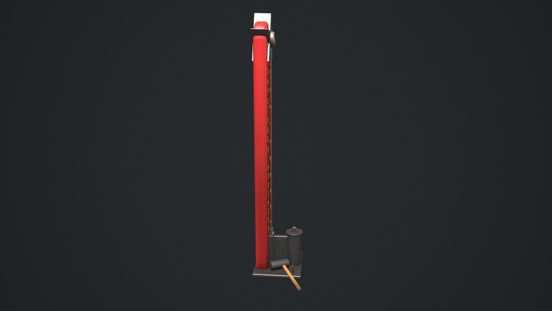 High Striker - Strength Test Game  Low-poly 3D model_11