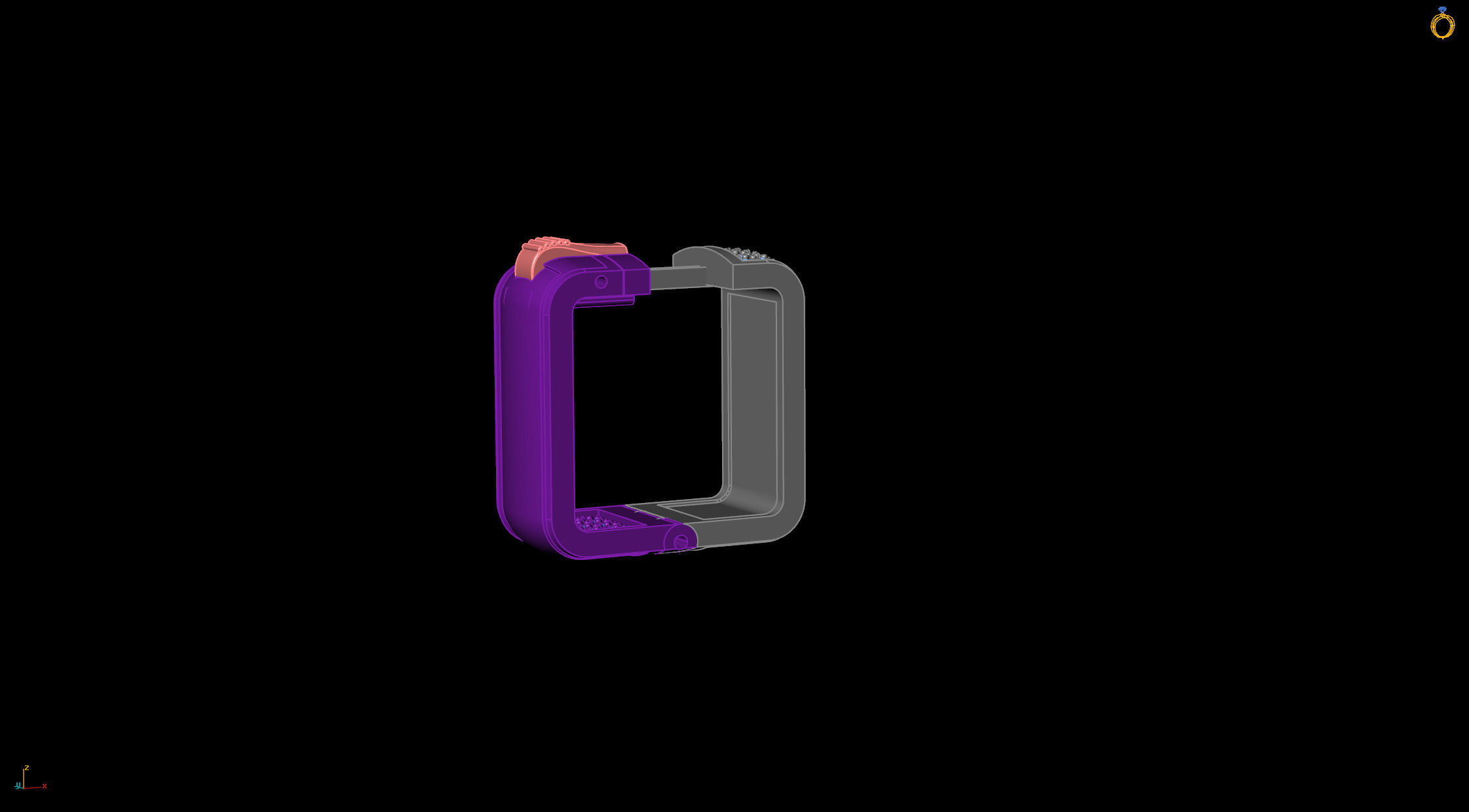 spring lock earrings 3D print model_3