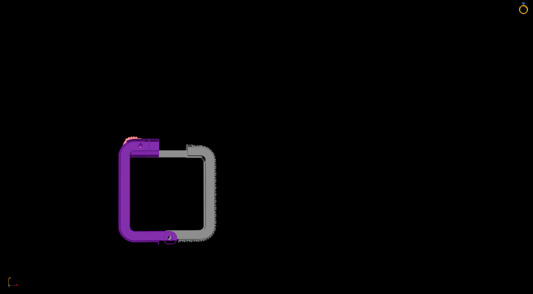 spring lock earrings 3D print model_1