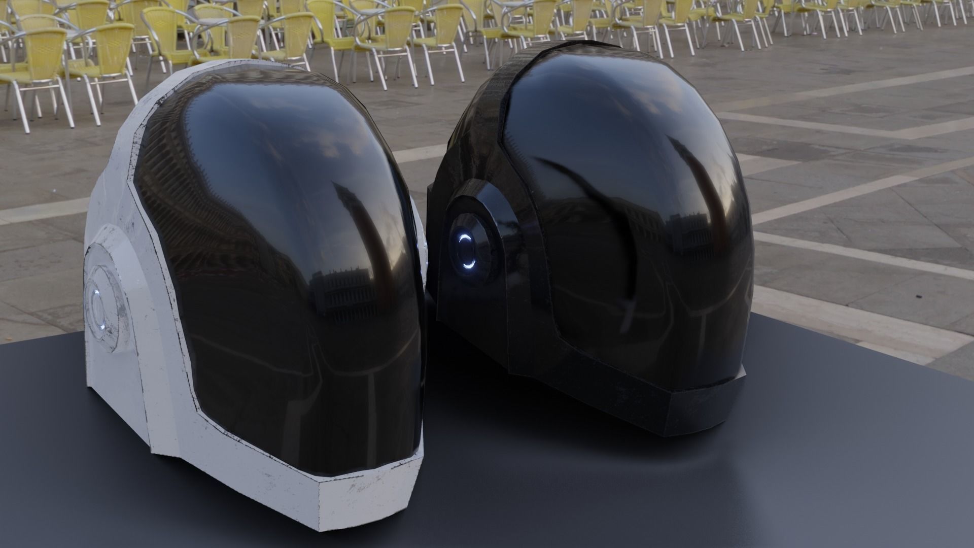 Helmet Sci-Fi  Low-poly 3D model_19