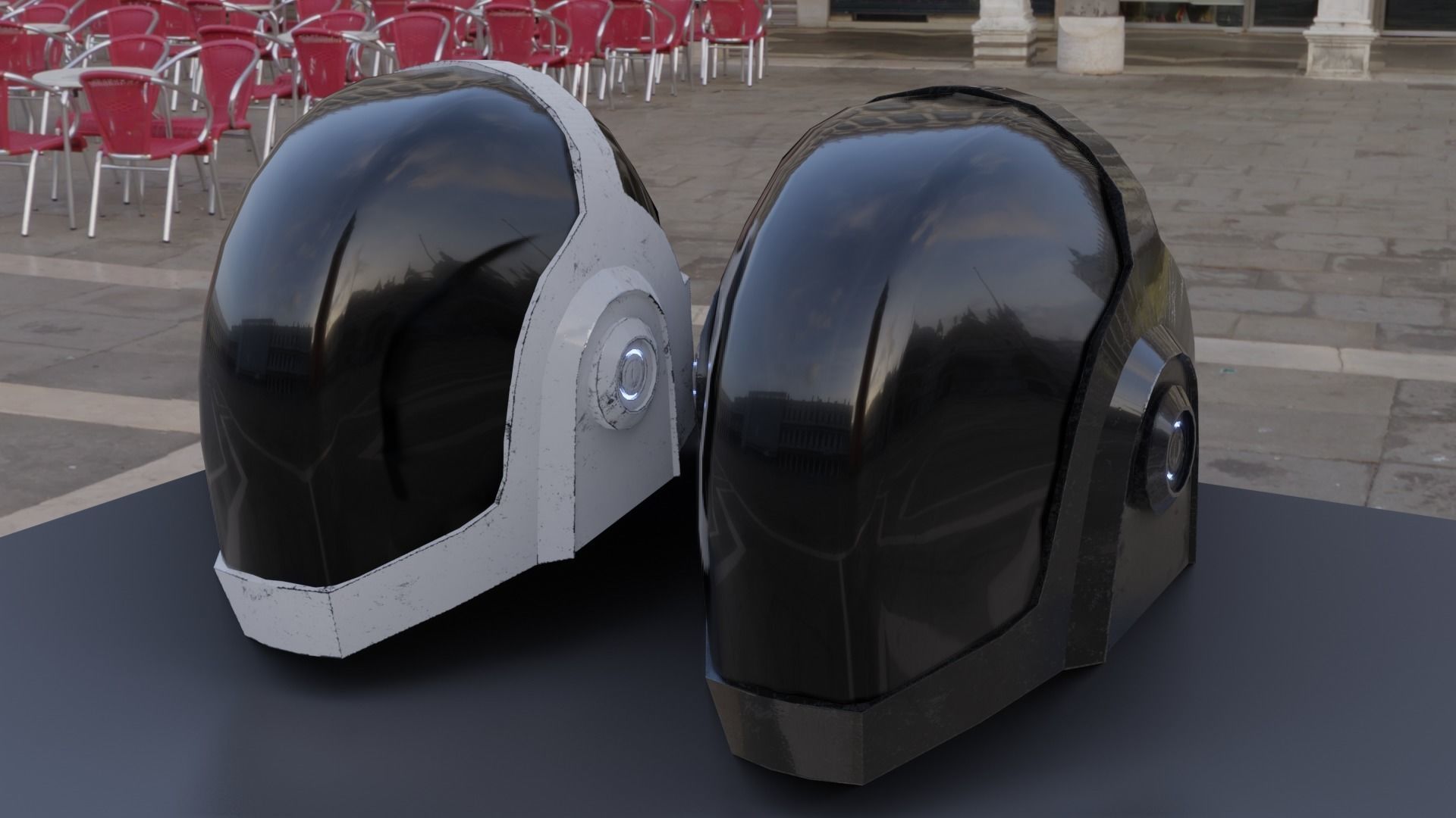 Helmet Sci-Fi  Low-poly 3D model_25