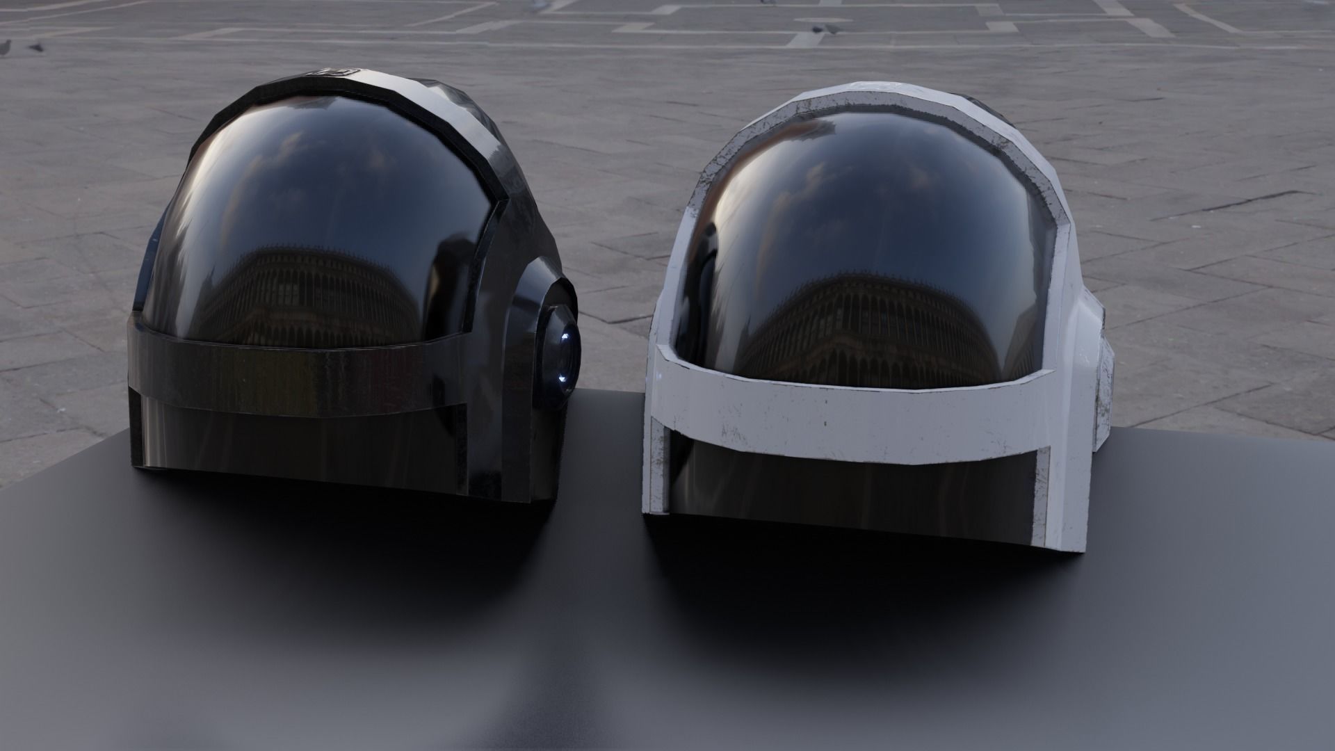 Helmet Sci-Fi  Low-poly 3D model_11