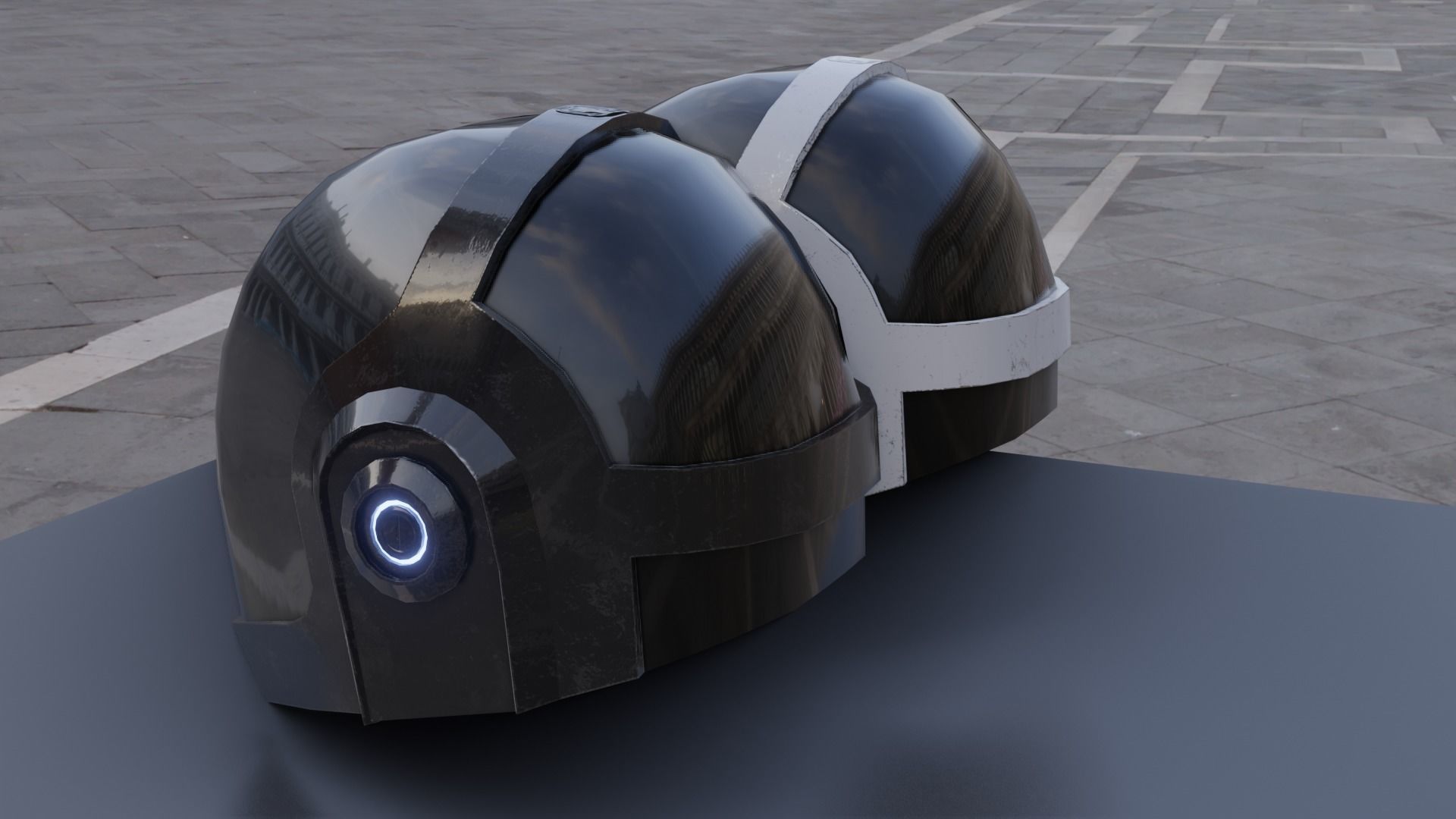 Helmet Sci-Fi  Low-poly 3D model_6