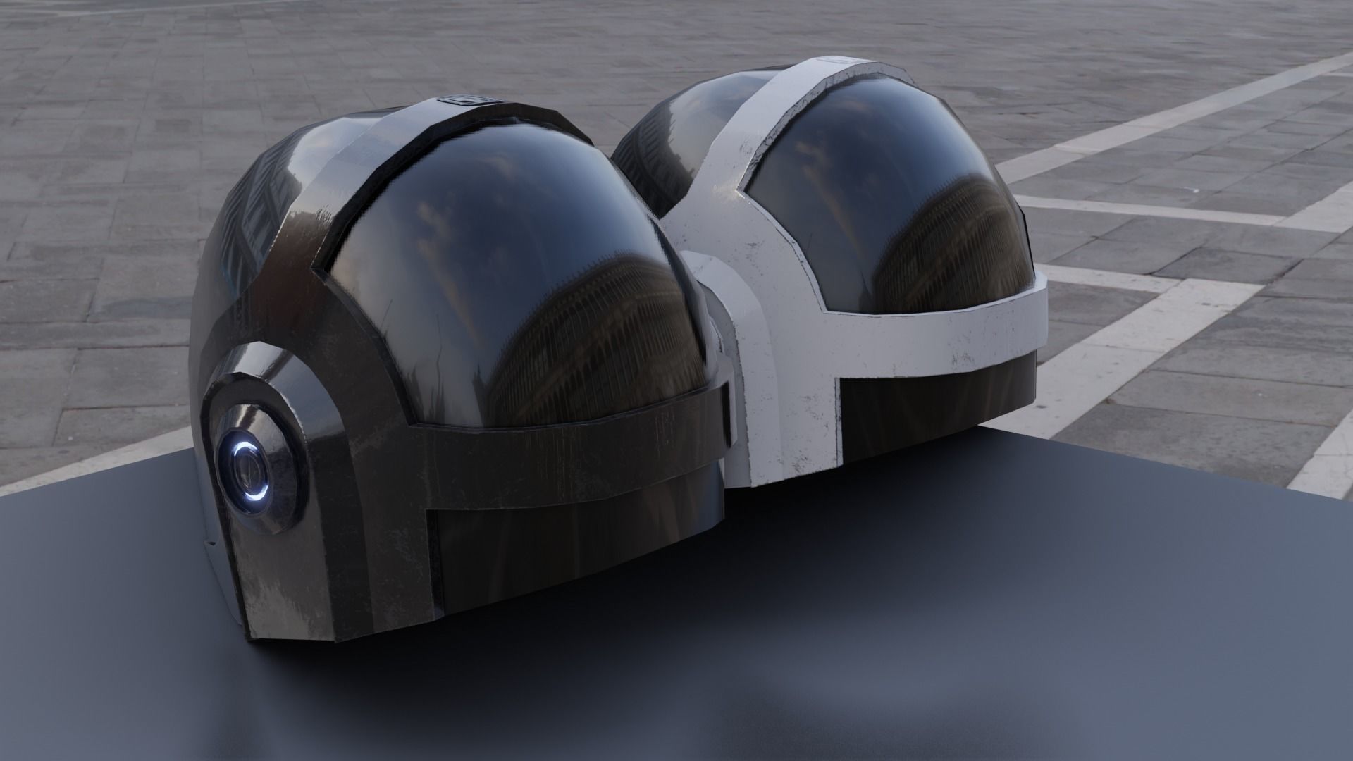 Helmet Sci-Fi  Low-poly 3D model_7