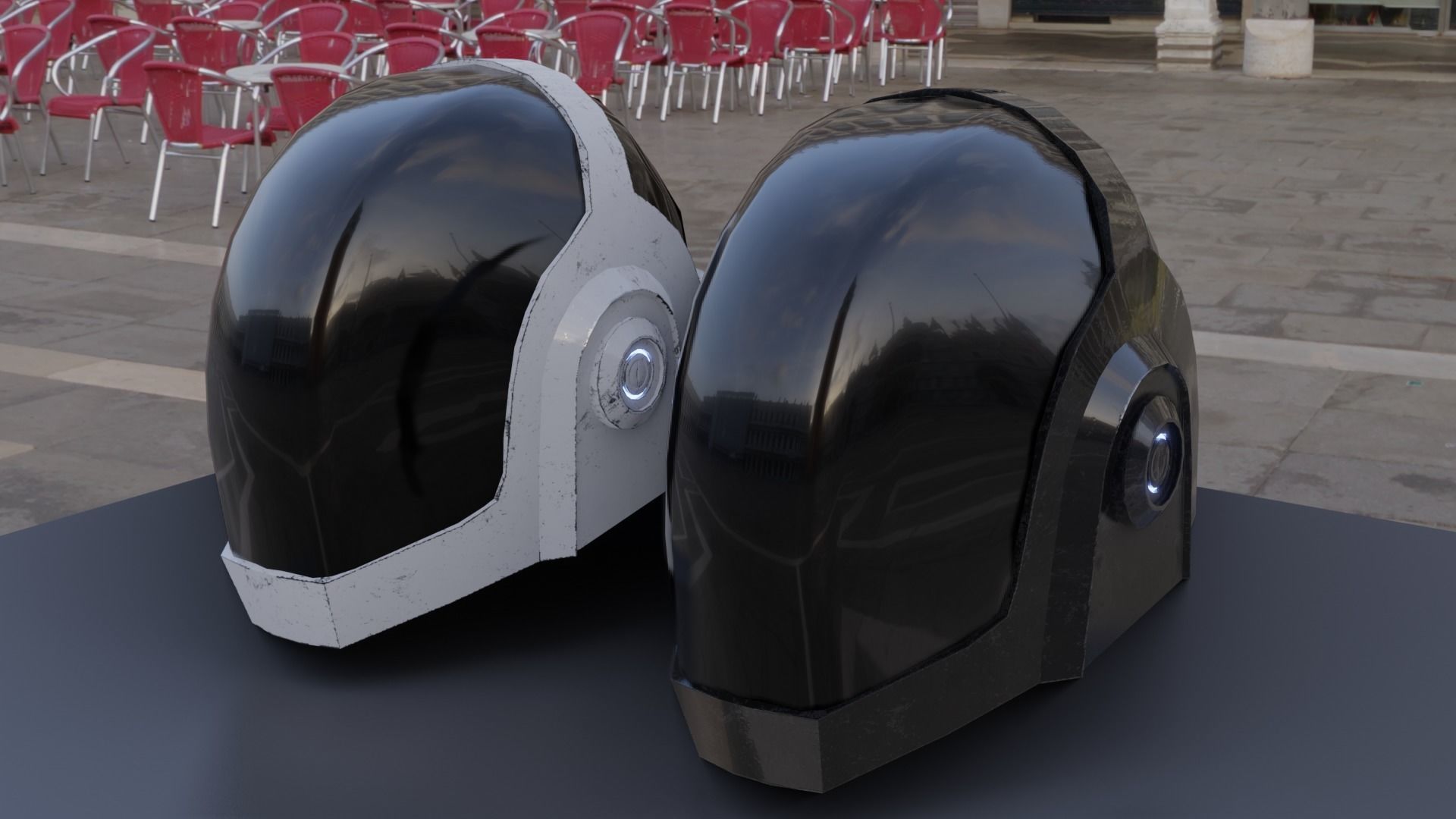 Helmet Sci-Fi  Low-poly 3D model_2