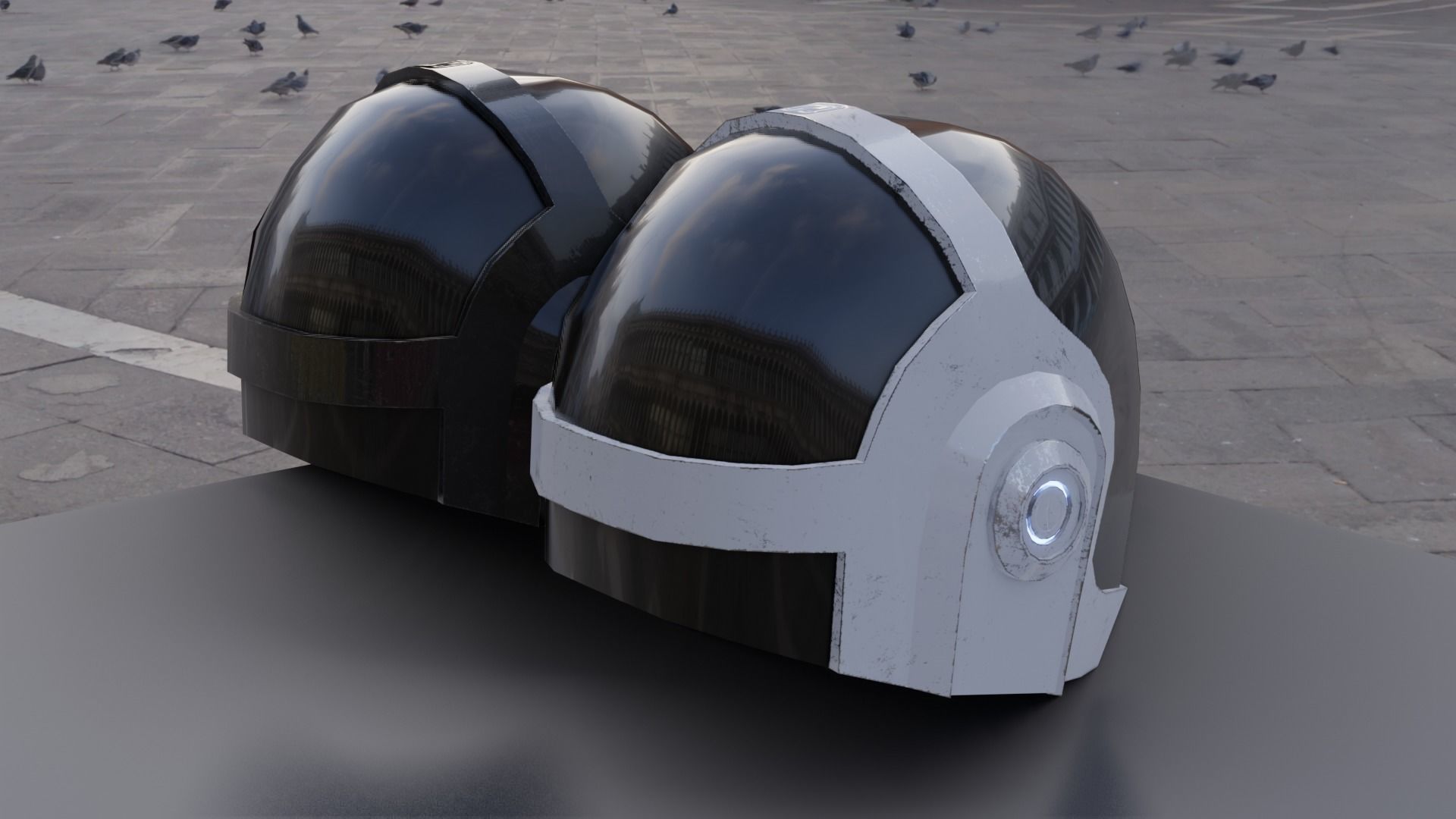 Helmet Sci-Fi  Low-poly 3D model_13