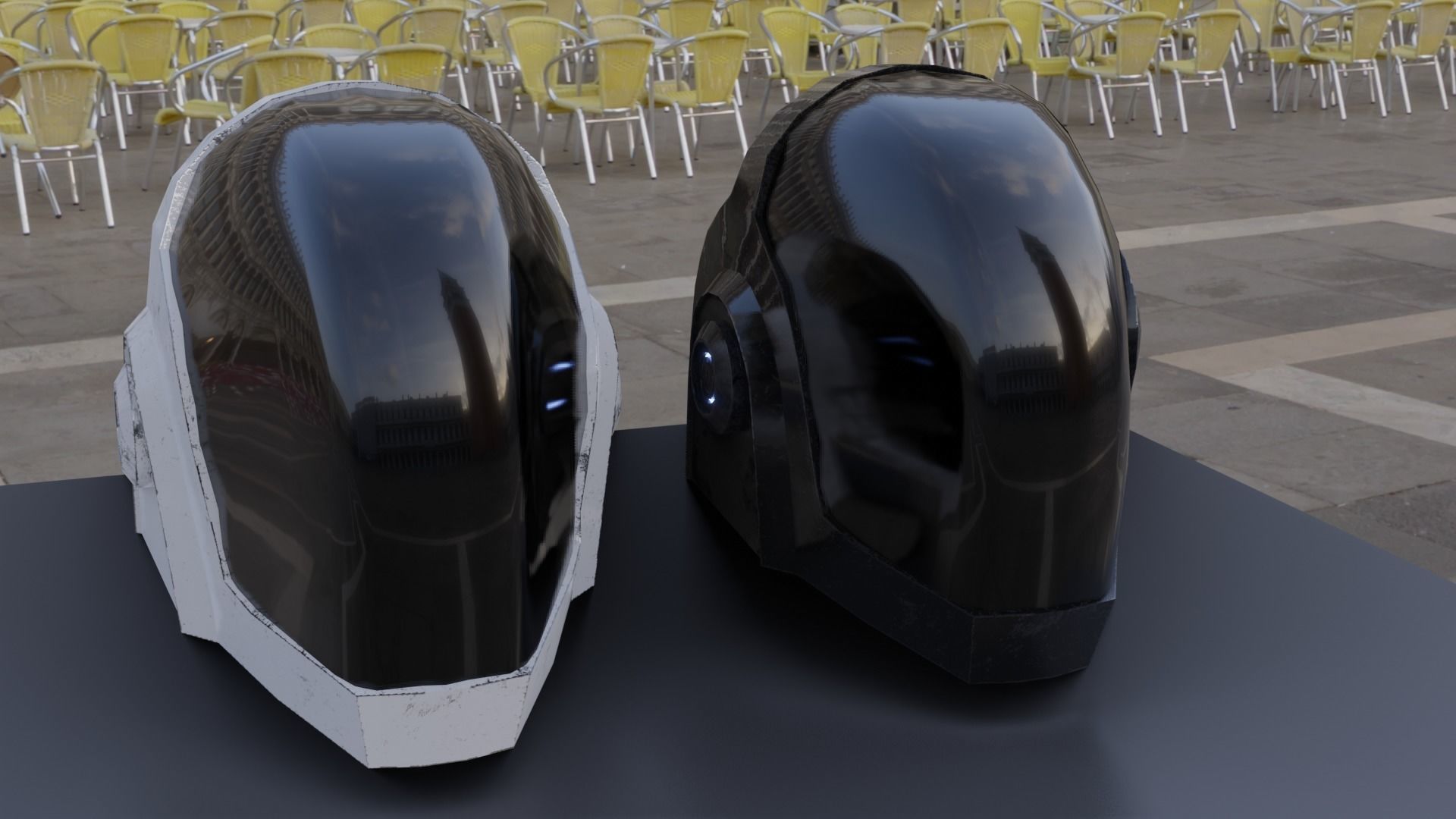 Helmet Sci-Fi  Low-poly 3D model_20