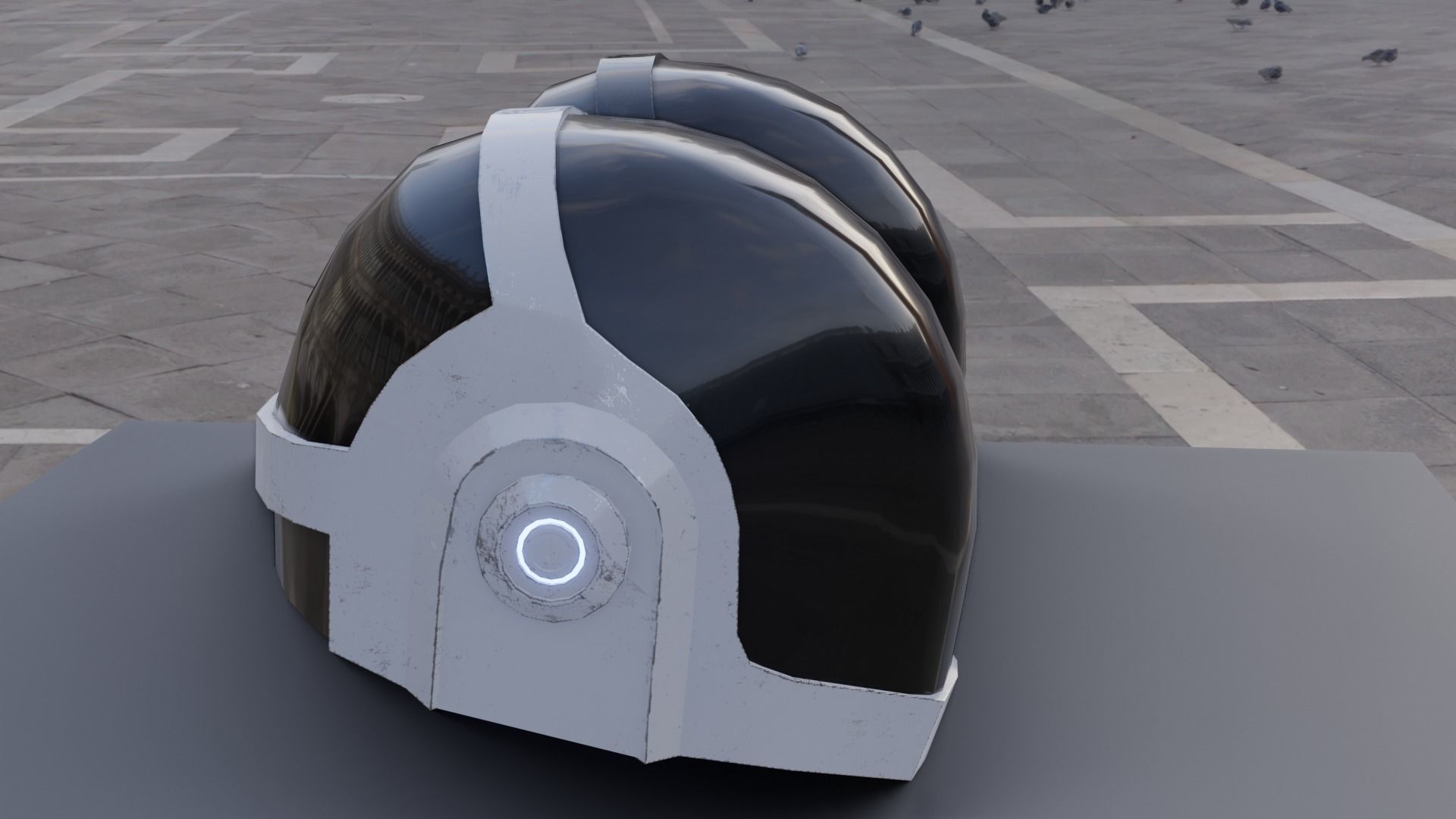 Helmet Sci-Fi  Low-poly 3D model_16