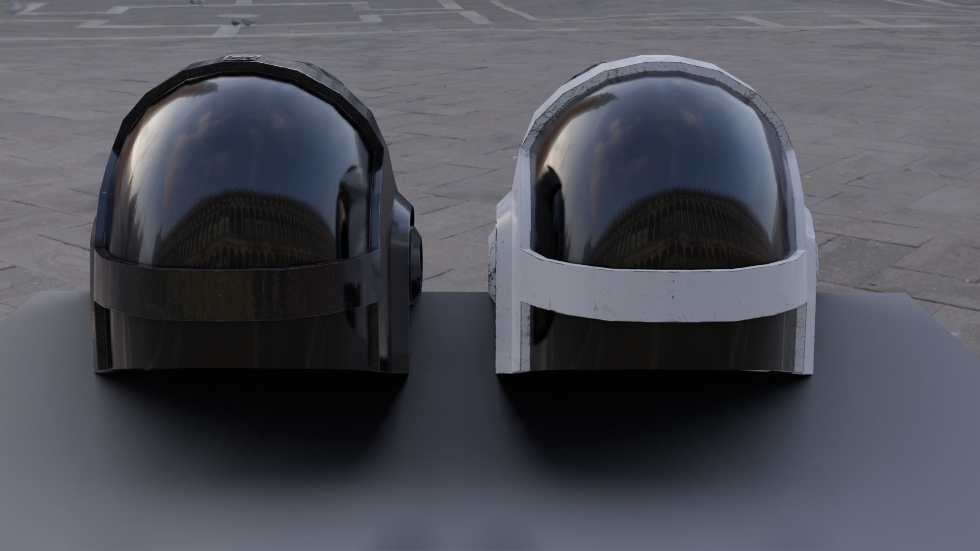 Helmet Sci-Fi  Low-poly 3D model_10