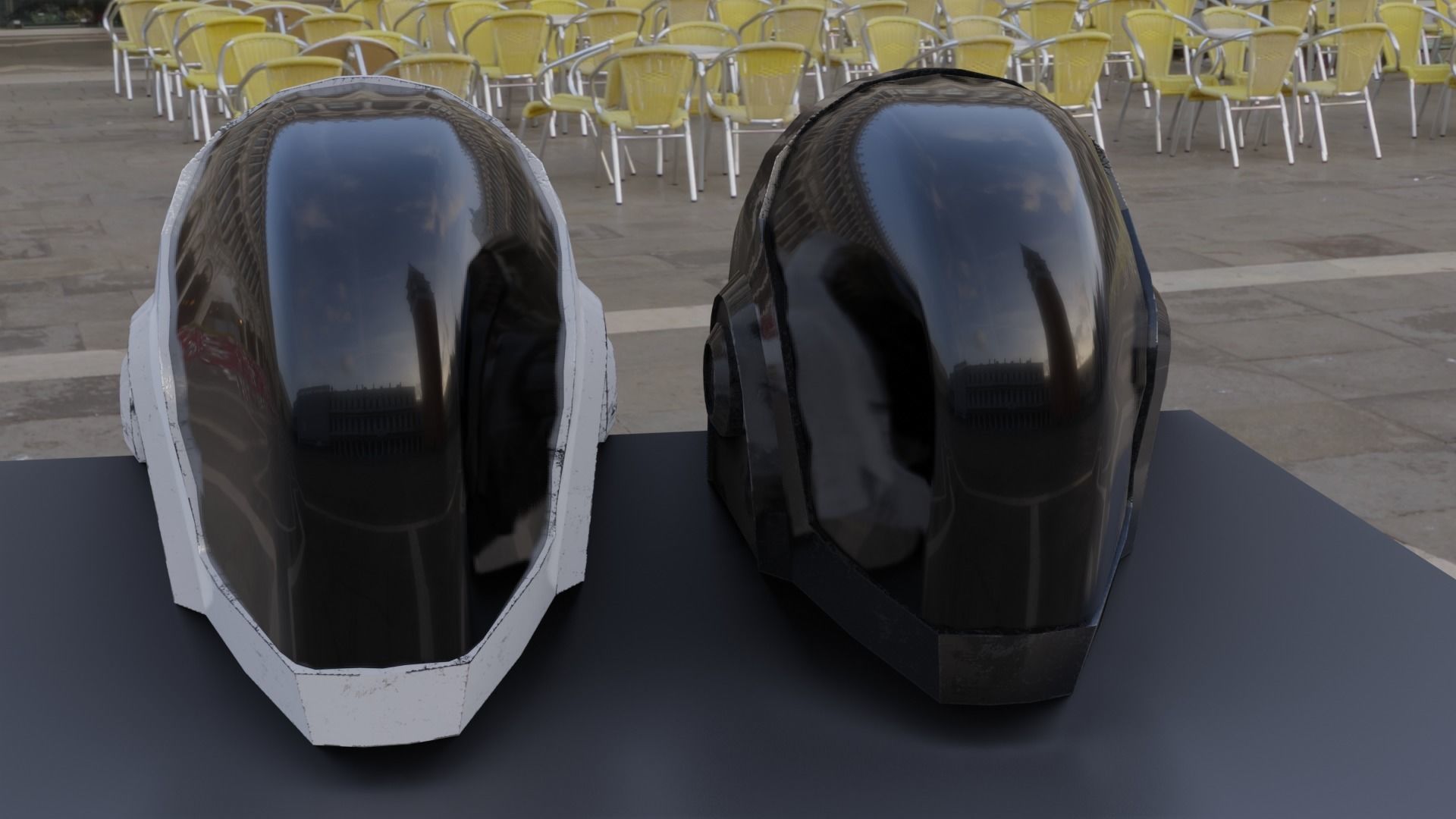 Helmet Sci-Fi  Low-poly 3D model_21