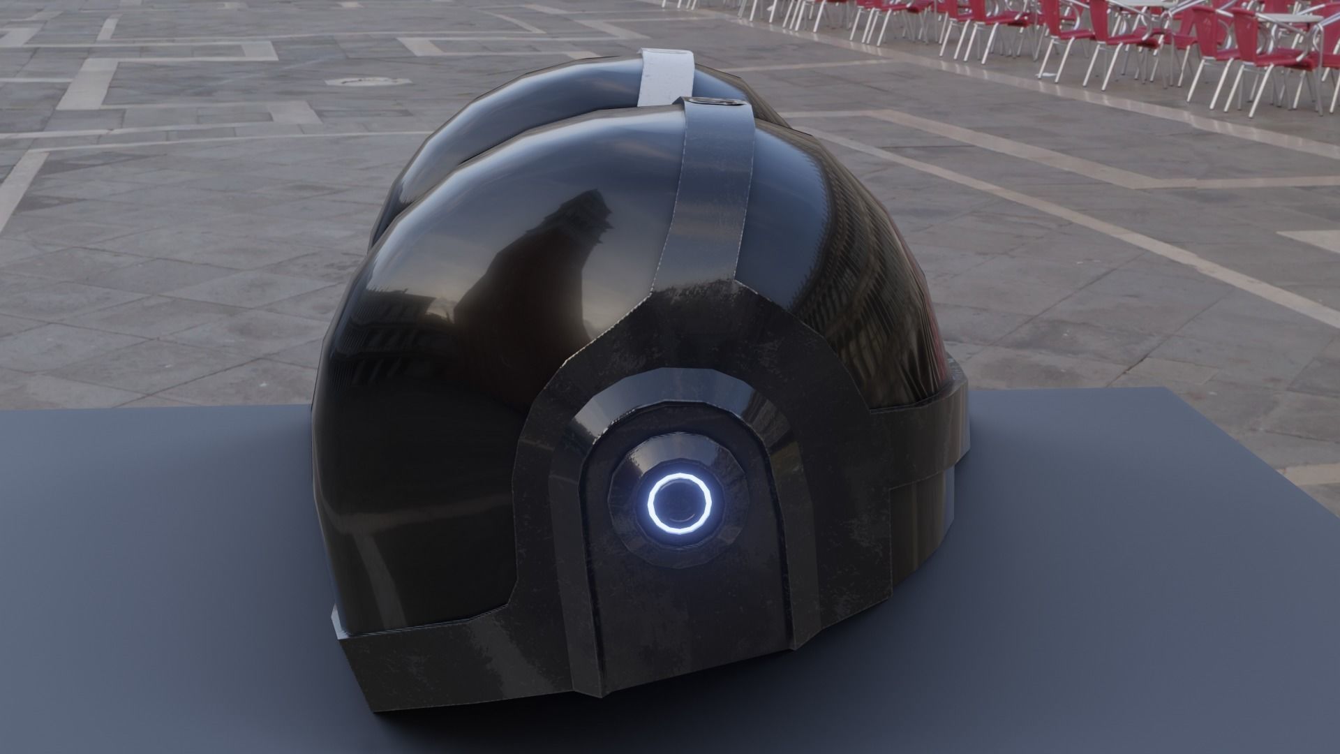 Helmet Sci-Fi  Low-poly 3D model_4