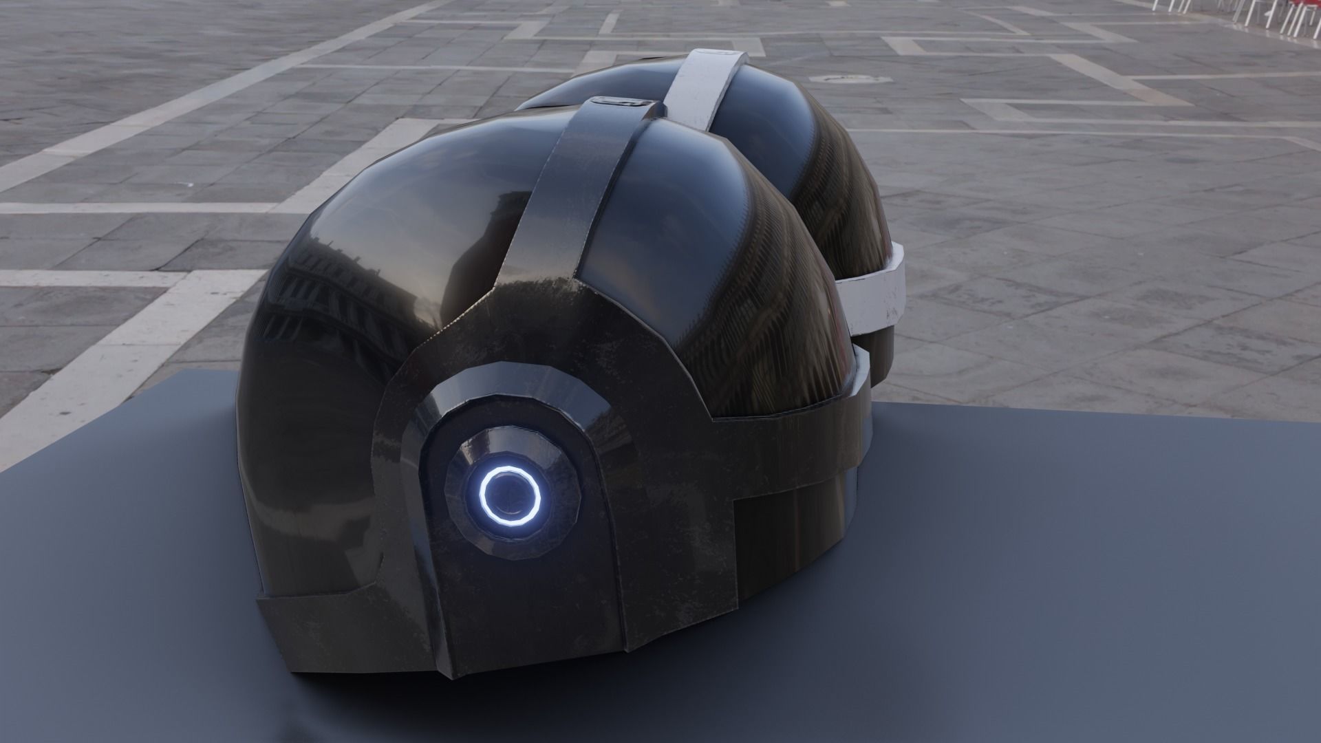 Helmet Sci-Fi  Low-poly 3D model_5