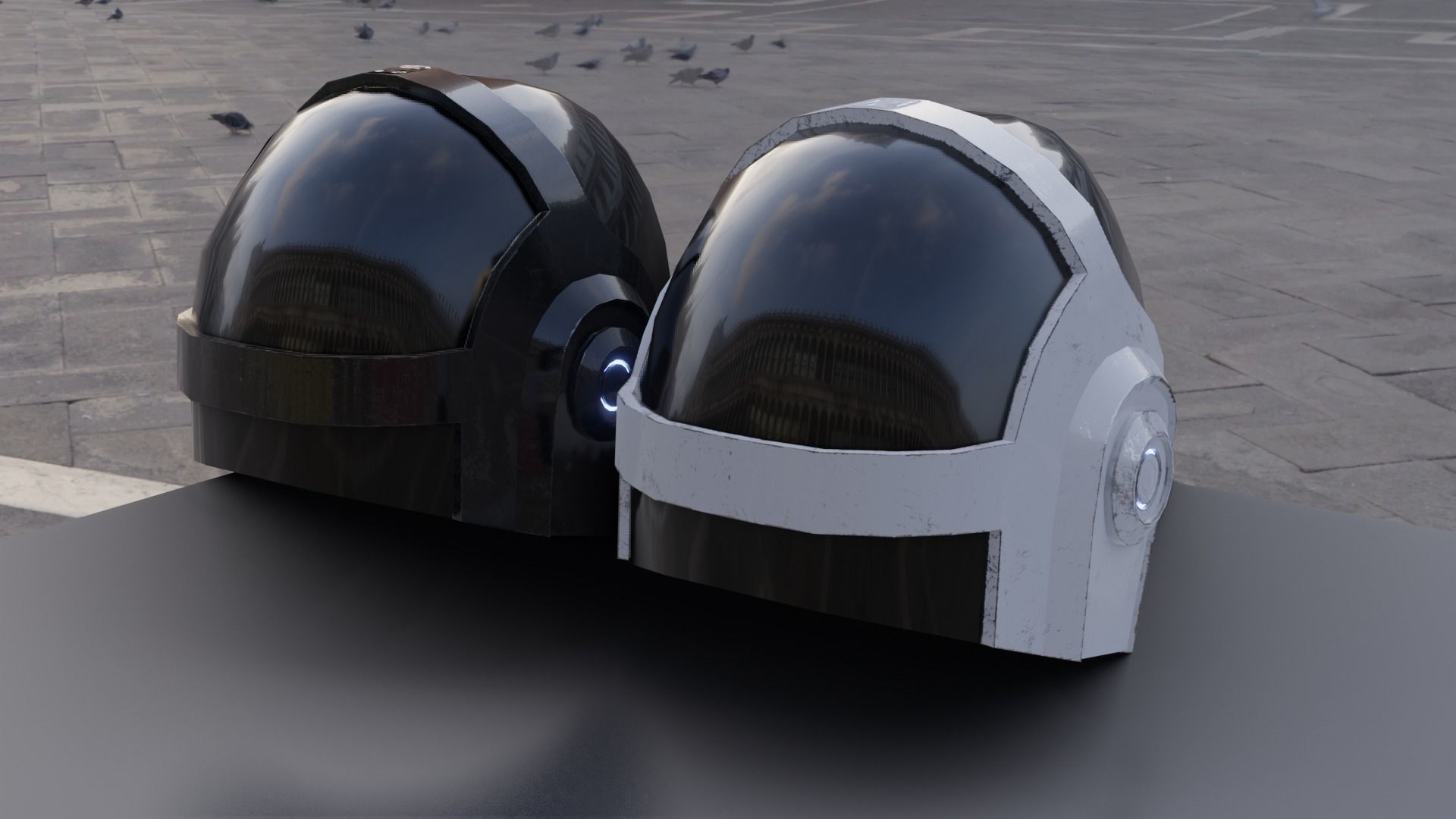 Helmet Sci-Fi  Low-poly 3D model_12