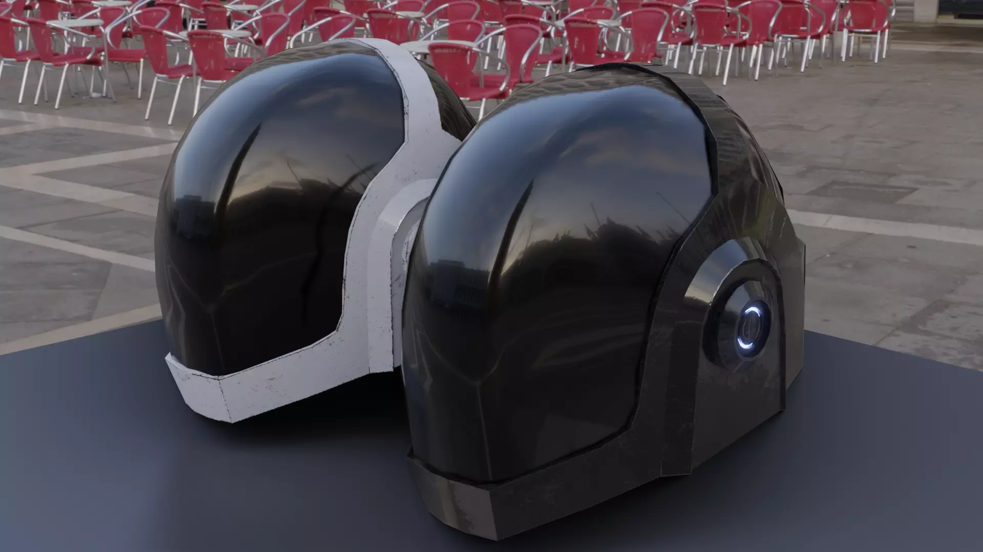 Helmet Sci-Fi  Low-poly 3D model_0