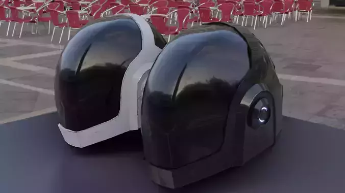 Helmet Sci-Fi  Low-poly 3D model