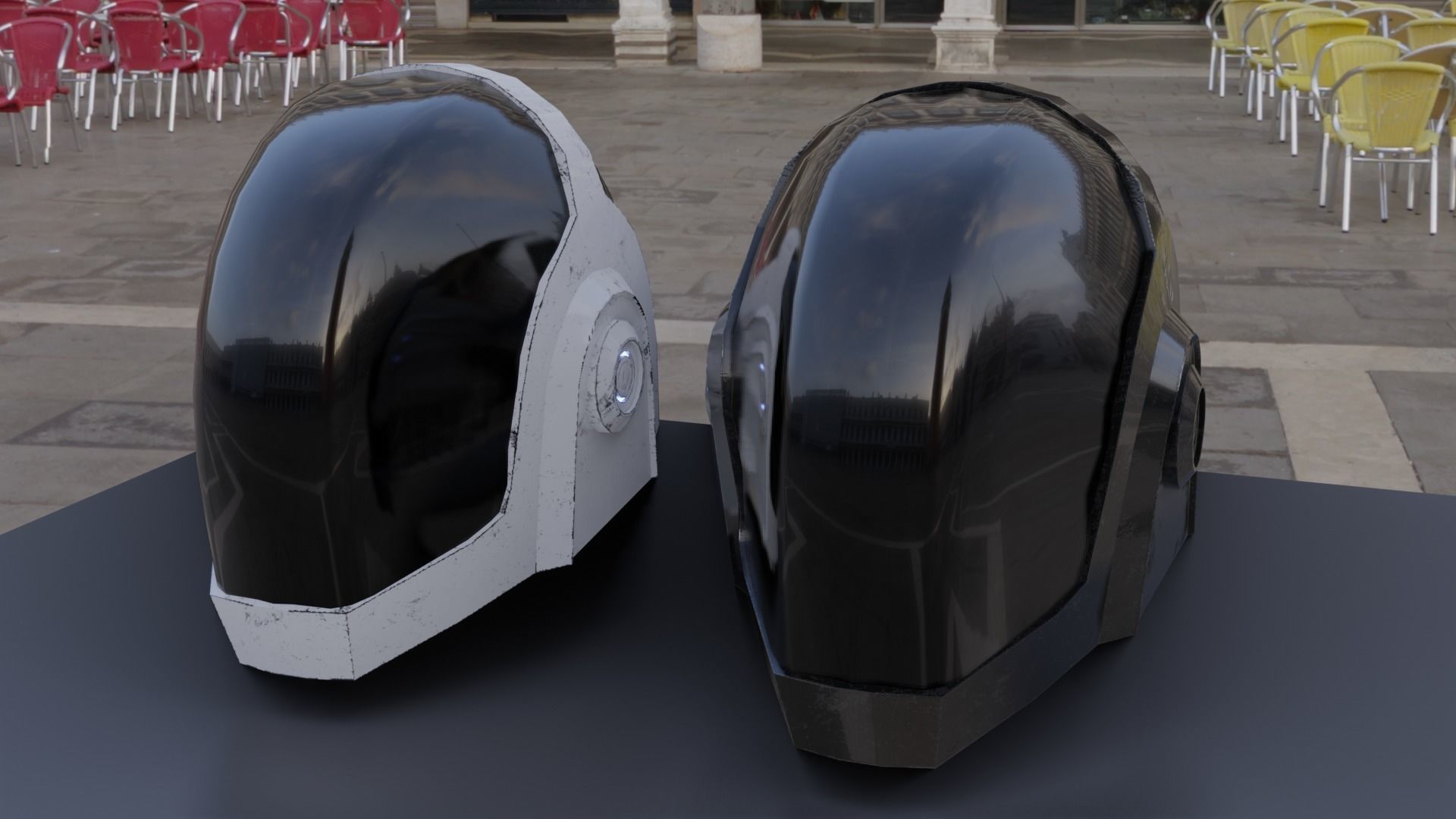 Helmet Sci-Fi  Low-poly 3D model_24