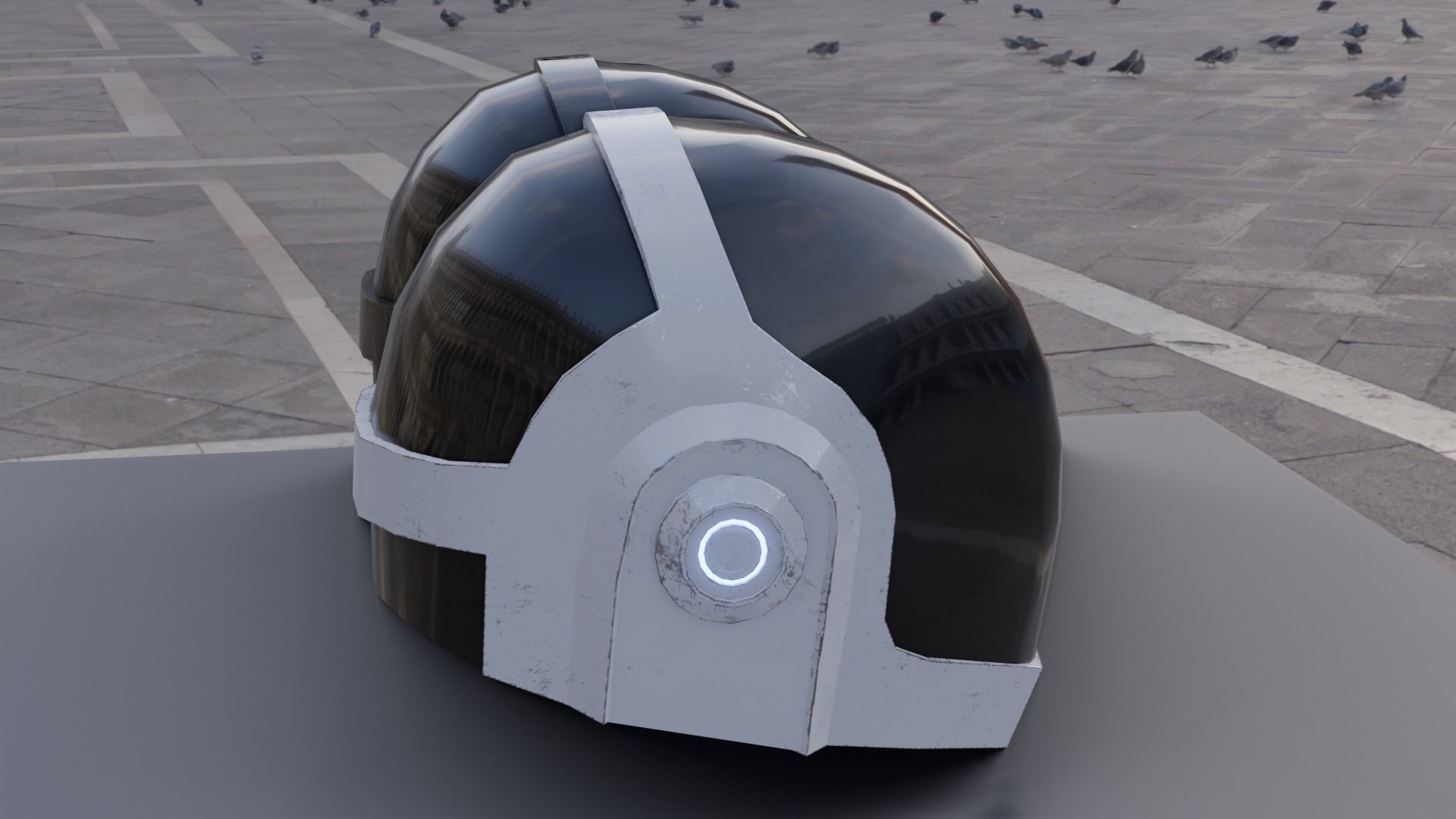 Helmet Sci-Fi  Low-poly 3D model_15
