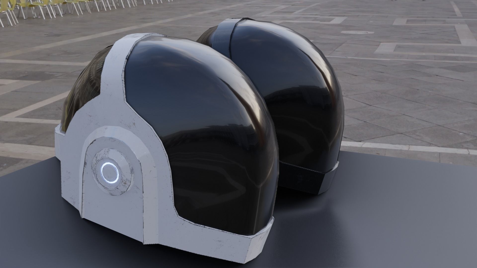 Helmet Sci-Fi  Low-poly 3D model_17