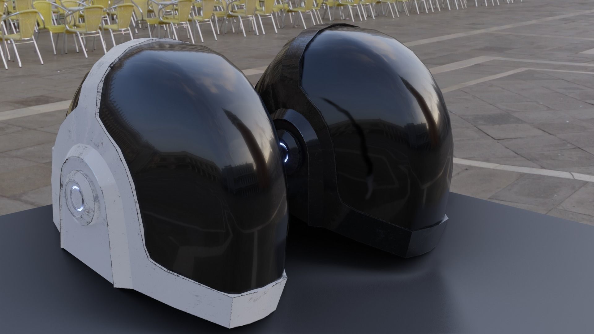 Helmet Sci-Fi  Low-poly 3D model_18