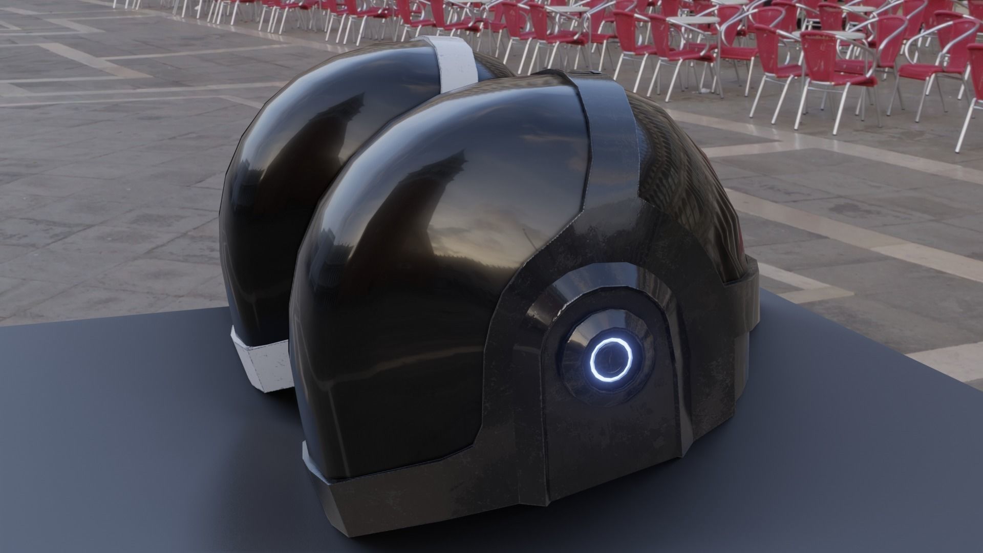 Helmet Sci-Fi  Low-poly 3D model_3