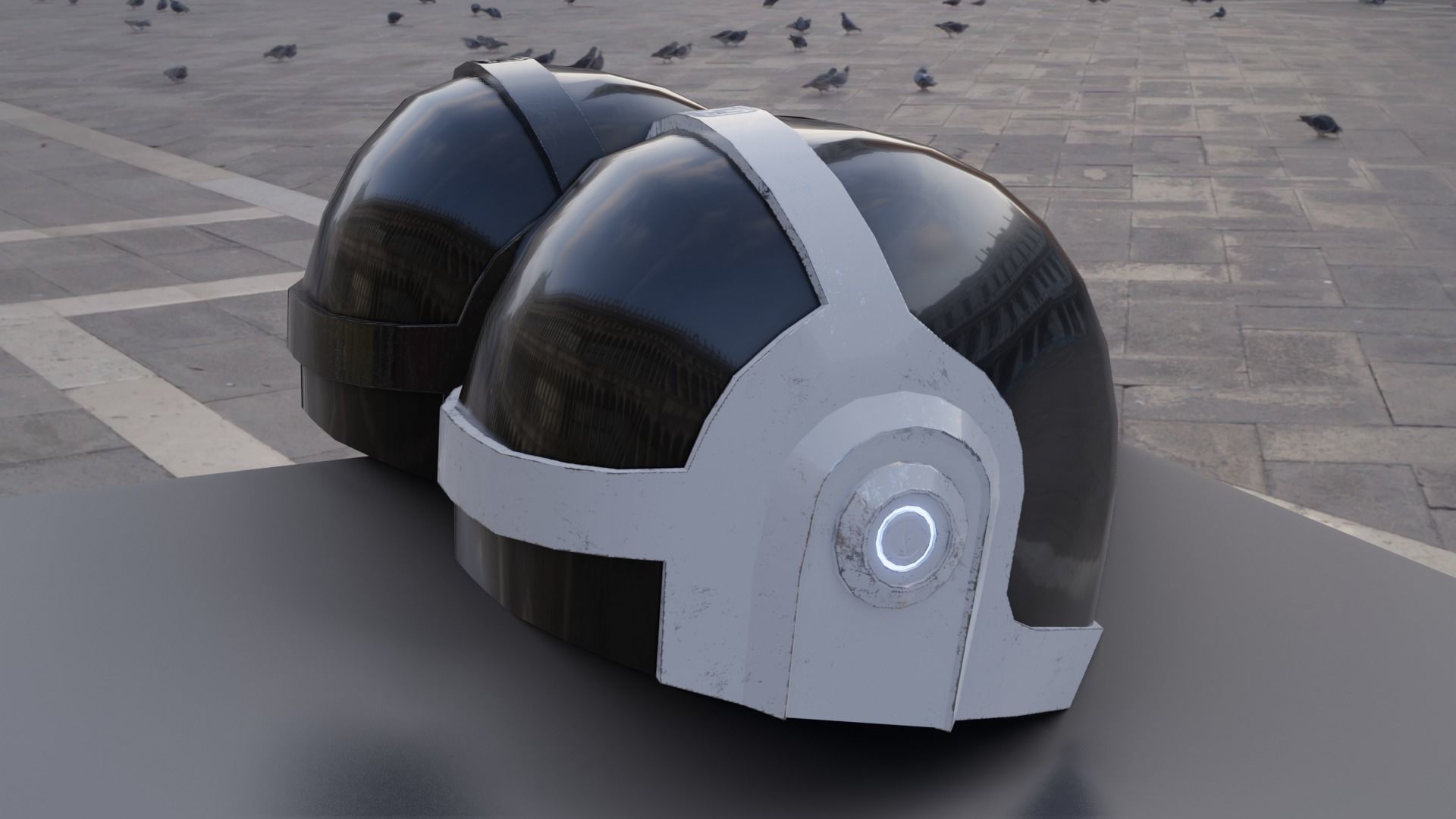 Helmet Sci-Fi  Low-poly 3D model_14