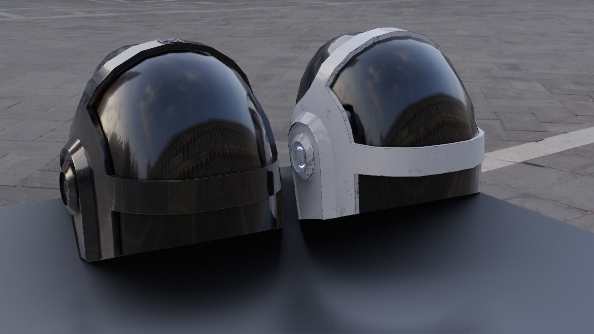 Helmet Sci-Fi  Low-poly 3D model_8