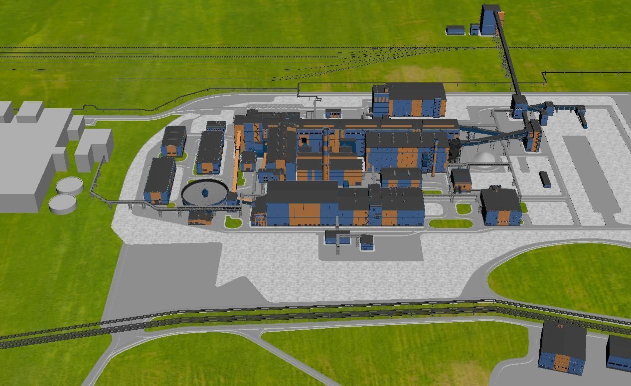 Factory site of nuclear power plant Low-poly 3D model_12