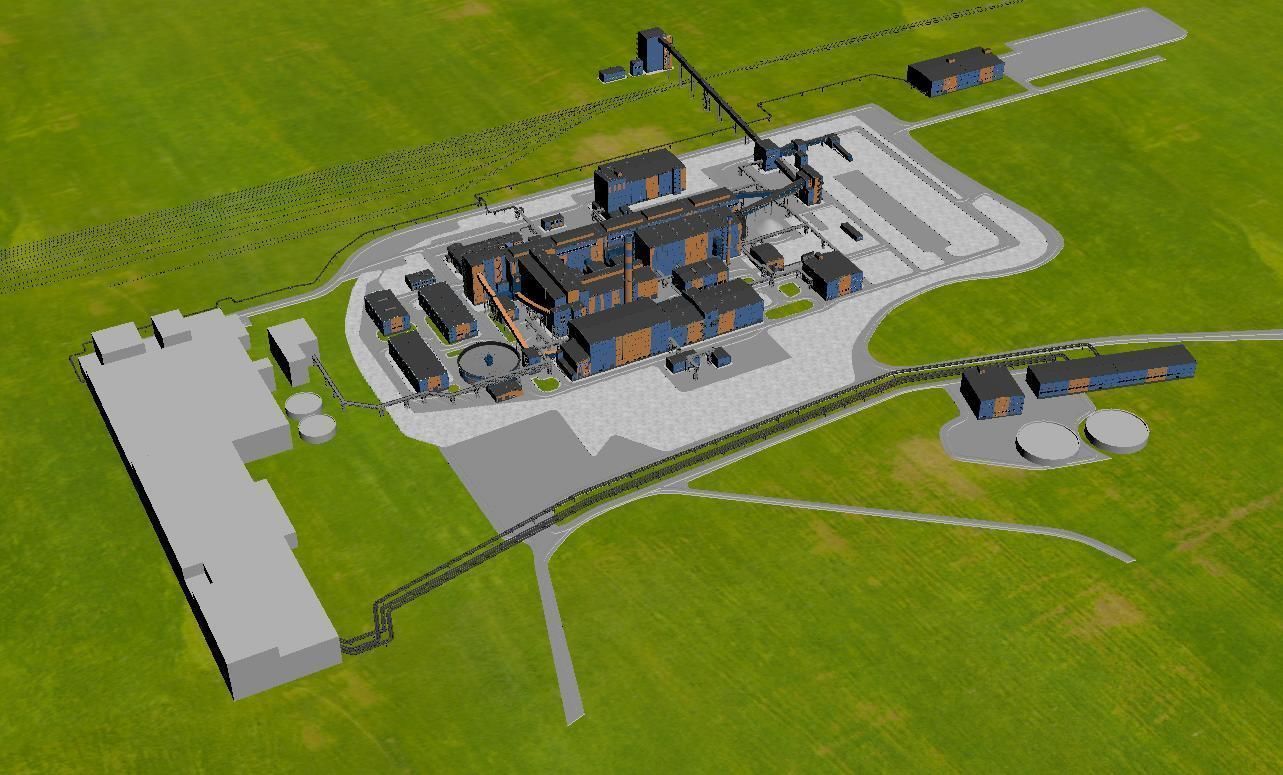 Factory site of nuclear power plant Low-poly 3D model_9
