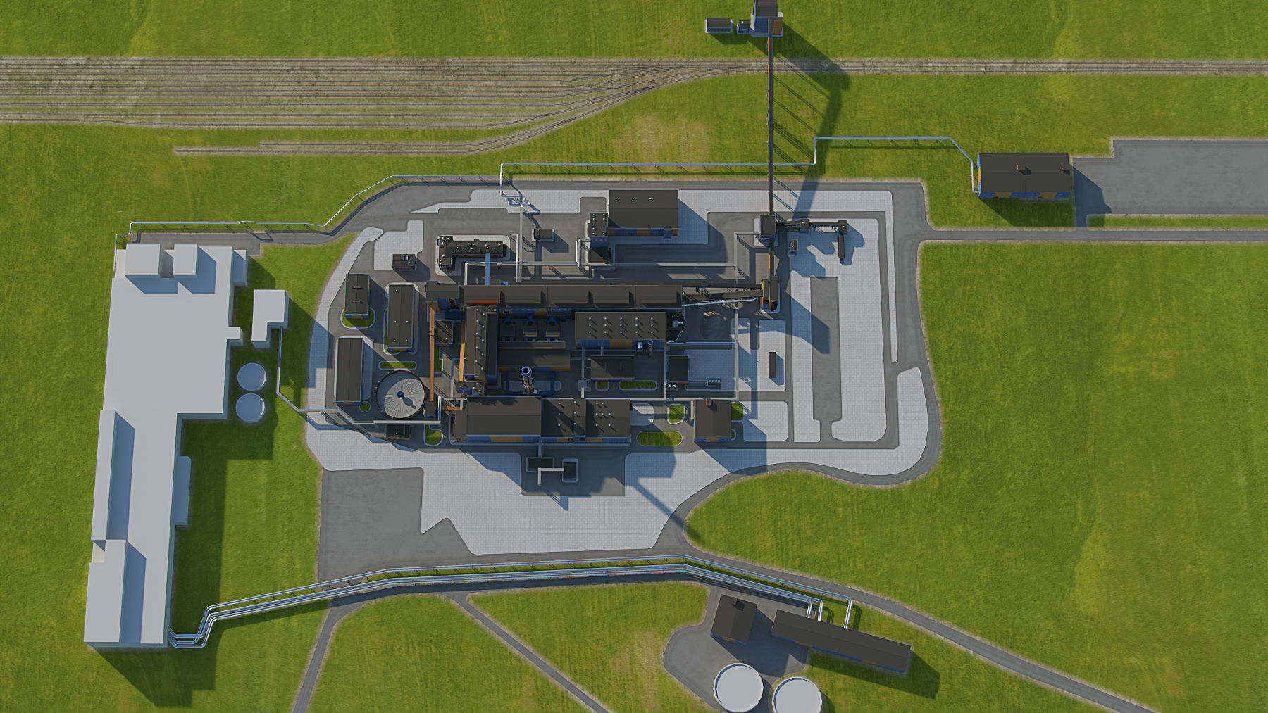 Factory site of nuclear power plant Low-poly 3D model_8