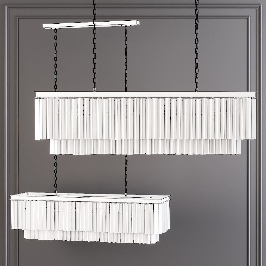 RH 1920S ODEON CLEAR GLASS FRINGE RECTANGULAR 49 Nickel 3D model_1