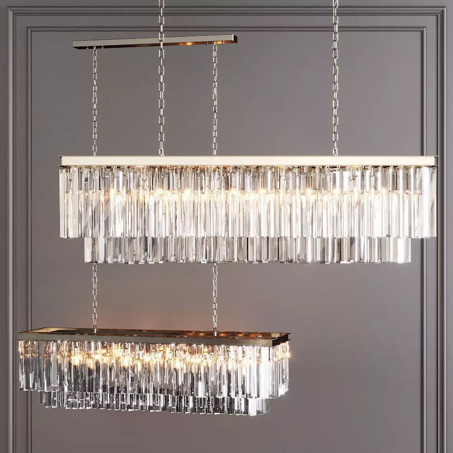 RH 1920S ODEON CLEAR GLASS FRINGE RECTANGULAR 49 Nickel 3D model_0